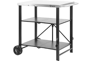 BBQ-Toro Grillvagn vikbar 60 x 80 x 82 cm | silver/svart | serveringsvagn, bordsvagn, grillbord för gasgrill