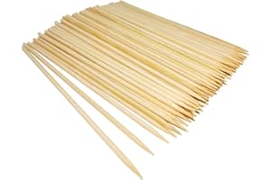 GUJCO Bamboo Barbecue Skewers (35CM 25 Pack) Thick Sturdy Eco-Friendly Kebab Skewers Fruits Sticks Long Natural Bamboo Strong Wooden Skewers Kitchen Party Essentials Camping Accessory