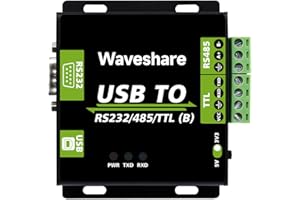 Waveshare CH343G USB to RS232/485/TTL Interface Industrial Isolated Converter Protection Circuits and Aluminium Alloy Enclosure for Industrial Control Equipments