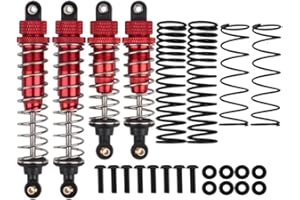 JOYSOG Ensemble d'amortisseurs RC pour Tamiya DT-02 DF-02 DT-03 TT-02B 1/10 RC Crawler Car Avant et arrière (Rouge)