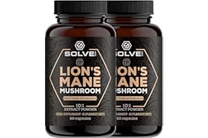 SOLVE Labs® - Premium Lion's Mane Extract Capsules - 45% Beta-D-Glucans - 10:1 Extract - Zero Fillers & Additives - 120 Capsules - 2 Months Supply