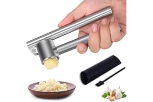 Mempedont Presse-ail en acier inoxydable 304 fonction presse-ail et éplucheur