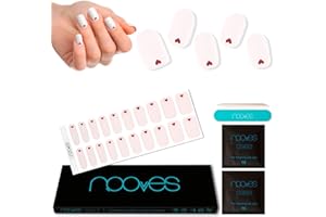 NOOVES - Láminas de Gel para Uñas|Romance | Glitter 20 uds, Uñas de Gel Semicuradas Premium, Gel Nail Stickers,Pegatinas Uñas de Gel, Incluye 1 Lima de Uñas y 1 Palito de Naranjo, Vegano