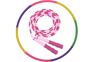 GEGXCN Exercise Hula Hoops and Skipping Rope Set, Fitness for Kids, 51cm Diameter Hoola Hoop with 3m PP Rope, Ideal for Exercise, Sports, Dance, and Games