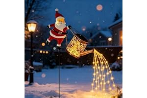 KOUAMOR Solar Santa-GießKanne-Laterne, Weihnachtsmann Mit GießKanne, IP65 GießKanne Weihnachten, Christmas Santa Solars Kettle Lights, LED Solars Weihnachtsmann GießKanne Lichterkette (A)