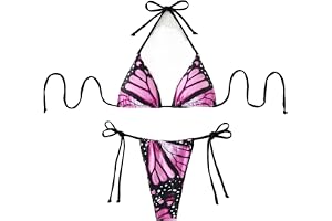 XPJYUA Bikini Dam Bikini Set Sexig Fjäril Tryck Mikrobikini Tvådelat Set Badkläder Badkläder Badkläder Strandklänningar