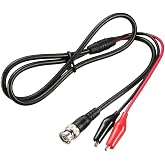 2 Test Cables BNC To Alligator Clamp, 1 to 2 Test Probe Cables 1M Splitter P1011 Oscilloscope Converter Cable BNC-Q9 A Double