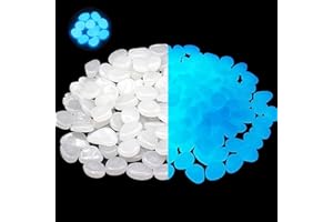 Dilightnews 300 PCS Pierres fluorescentes, Artificiels Galets Fluorescent Décoration Pierres décoratives pour Le Jardin, Les Routes, la décoration en Plein air, Les Aquariums, Les allées