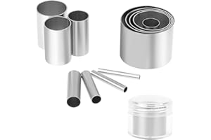 SHSHbuy Emporte Piece Rond en Acier Inoxydable,12 Pcs Emporte-pièces en Argile Polymère Outils Trou Creux Poinçon Cutter Ensemble pour Couper L'argile Polymère,DIY La Pâte à Pâtisserie