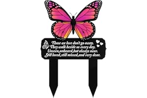 YcsRnn Butterfly Memorial Plaque, Grave Ornaments for Loved Ones, 25x20x0.5cm Memorial Garden Decoration, Graveside Ornaments Mum, Heartfelt Tribute Plaque