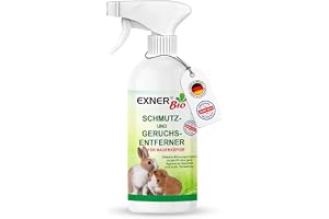Exner Bio Lukt- och smutsborttagare för gnagarburar – med mikroorganismer mot KOT, urin och husdjurslukter 100 % naturlig och skonsam – 500 ml sprayflaska