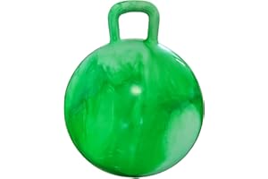AppleRound Space Hopper Ball with Air Pump: 28in/70cm Diameter for Age 13 and Up, Kangaroo Bouncer, Hippity Hoppity Hop Ball for Teens Youths and Adults, Bouncy Ball with Handle, Cloud Colors (Green)