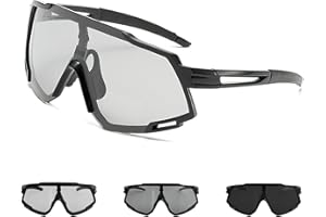 ICYWINK Occhiali Ciclismo Fotocromatici Uomo, Occhiali Bici da Corsa, Occhiali Da Sole Sportivi UV400 PC, Che Corrono Chiaro Mtb Bicicletta Accessori per Sport Uomo Donna Guida Pesca Golf Baseball Corsa