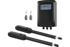 CO-Z Automatisk vingdörrsdrift 1 000 kg dubbelvingande dörrdrivning, roterande grindöppnare set max. 3,5 m eller 500 kg/vingar med 2 fjärrkontroller Swing Gate Opener (62 W x 2)