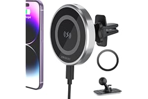 XWXELEC Magsafe Ladegerät Auto, 15W Magsafe Autohalterung Mit Ladefunktion, Handyhalterung Auto Magsafe, für iPhone 12/13/14/Pro/Max/Plus/Mini, für Magsafe Case & No Case, Schnelles Aufladen