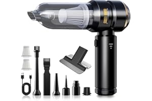 KITBEZN Aspirateur à Main, 18000Pa Mini Portable Aspirateur de Voiture Puissant, 3 Vitesses Aspirateur à Main sans Fil avec Moteur sans Brosse, pour Poils d'animaux, Voiture, Maison, Noir