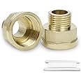 Bwintech 2 Pcs 3/4" Female to 1/2" Male BSP Thread Brass Hex Bushing Reducing Connector for Pipe Connecting Conversion