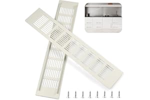 Dshunnc 2 Stück Lüftungsgitter Rechteckig, 30x8cm Aluminium Belüftungsgitter Tür, Türlüftungsgitter Weiß Mit 8 Schrauben, für Schuhschrank, Wohnzimmer, Bad, Küche Lüftungsgitter Kühlschrank