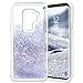 Produktbild VemMore Samsung Galaxy S9 Plus Hülle Handyhülle Schutzhülle Glitzer Bling Flüssig Liquid Transparent Clear Case [Soft Silikon TPU + PC] Ultra Dünn Slim Bumper Protective Kratzfeste Etui Cover Tasche - Silber