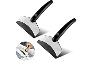 Tuxuzal 2 Stück Eiskratzer Auto, Schneeschaufel für Auto mit ABS-Kunststoff Griff und Edelstahl Schaber, Car Ice Scraper, Scheibenschaber Auto, Schneekratzer zum Entfernen von EIS, Schnee und Frost