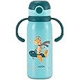 Milton Kiddo 450 Thermosteel Vacuum Insulated Water Bottle with Spout Lid and Straw, 1 Piece, 435 ml, Blue, Easy Grip, Leak Proof, Hot or Cold, School, Travel Bottle, Sipper Bottle for Kids