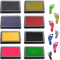 8 Stück Baby Stempelkissen,Farbenset Baby Hand Fußabdruck Set,Baby ...