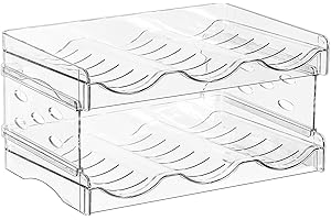 Vencier Stackable Water Bottle & Wine Rack Organizer – Holds 6 Bottles – Clear Plastic Storage Shelf for Kitchen, Pantry, or Fridge – Detachable & Space-Saving Cupboard Holder (2 Pack(6 Bottles))