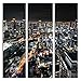 Produktbild JP London 3 Panels bei 16 in von 48 in ltcnv1 X 40563 JPL und Hiroaki Koga (Geschenk Osaka Night View City Lights Skyline Triptychon 3 große insgesamt Schwerer Galerie Wrap Leinwand, extra groß