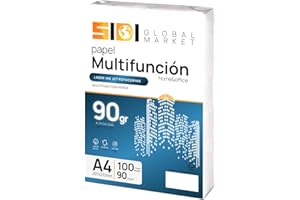 SIDI GLOBAL MARKET SIDI Papel A4 90gr - Paquete de Folios para Uso Escolar, Laboral o Personal, Multiusos para Impresora y Fotocopiadora, Extrablanco (100 Hojas)