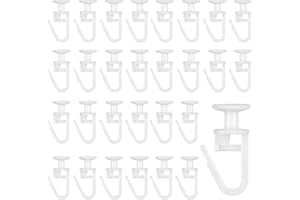 Hyakoz 125 Piezas Ganchos Cortinas Ganchos de Cortina de Plástico Blanco Riel de Cortina Deslizante para Rieles de Cortina, Rieles de Cortina, Originales