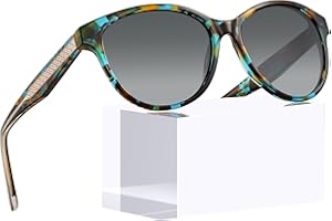 Carfia Gafas de Sol Polarizadas Mujer de Tendencia, Protección UV, Protección Ocular, Monturas de Acetato de Patillas Anchas