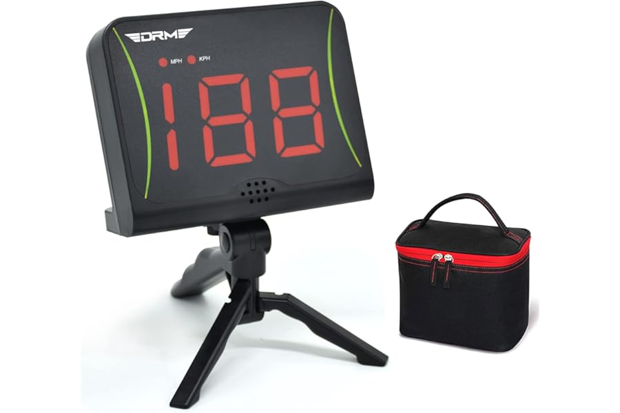 DRM Baseball Hockey Radars, Golf Speed Sensors Training Equipment with Measurement-Free Standing Radar Guns, Pitching Speed Guns, Baseball Gifts, High-Tech Gadget & Gear for Baseball Soccer Players