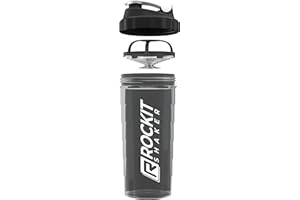 ‎ROCKITZ ROCKITZ RockitShaker 1000ml Protein Shaker | garantiert auslaufsicher | BPA frei | patentiertes Mischsystem | für deinen fitness Eiweißshake und Proteinshake Schwarz
