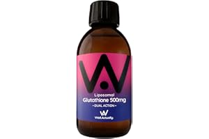 WELL ACTUALLY Liposomal Glutathione 500mg (30 Servings - 150ml) High Bioavailability Setria® Glutathione Supplement with Vitamin B6 & Selenium - Powerful Antioxidant - Vegan, Cherry Mint Flavour