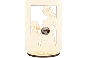MONCAP Schwangere Mama Bump Foto Schwangere Bilderrahmen Holz Ultraschall Sonogramm Bilderrahmen Liebe im Bauch Neue Eltern Geschenke Baby Ultraschall Fotorahmen für Werdende Mutter Babyparty