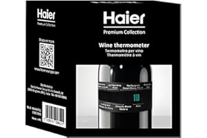 Haier Thermomètre à vin en acier inoxydable - Lecture rapide et précise de la température en 30 secondes, sans batterie, facile à utiliser pour servir le vin, indicateur de température 4-24°C