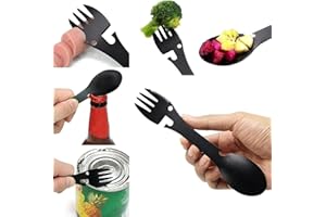 Cuillere Camping, Witbicg Cuitochette Cuillère Fourchette, Cuillère Fourchette Camping Il Est Possible d'Ouvrir Des Bouteilles, De Couper De La Nourriture, Pour Le Camping Et La Sortie