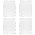kilofly Handmade Crochet Cotton Lace Table Placemats Doilies Value Pack [Set of 4], White