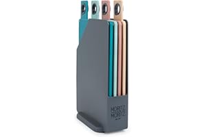 Moritz & Moritz Set Planche a Decouper avec support - 20,5 x 14,5 cm - Set de 4 - Surfaces Antidérapantes Qui Vous Permettront De Couper Vos Aliments En Toute Sécurité – Planche Cuisine avec Poignées