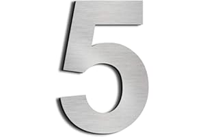 nanlyiau Numeri civici Numero di acciaio Numero civico esterno in Solido Acciaio Inossidabile 304,Aspetto Fluttuante, 6in/15.3cm(5)