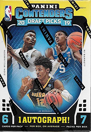 Panini Contenders Lot de médiators de basketball 2019, 2020, avec une carte autographe et une chance pour Zion Williamson
