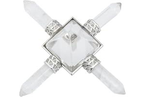 Nupuyai Energie Generator Pyramide 4 Punkte Bergkristall Kristall Energiegenerator Heilstein für Reiki Meditation