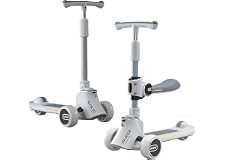 RovyFota 3-in-1 Kick Scooter, Upgraded Adjustable Height Handlebars and Removable Seat, 3 LED Music Lighted Wheels and Anti-S