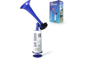 FARBIN corne de supporter Pompe à Klaxon à Air Portable Corne de Brume Supporter Manuelle Fort Signal à Main Klaxon Sécurité Bateau pour Fête, Camping, événements Sportifs ne S'épuise Jamais (Blue)