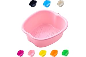 KEEPAA Bassin de Bain de Pieds, Spa d'eau et Massage des Pieds, pour Pédicures Tremper Les Pieds Détox et Massage, éPais et Robuste Bassine Pied Parfait Pour Tremper Les Pieds (Pink)