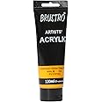 BRUSTRO Artists Acrylic Paint 120ml Cad Yellow Deep Hue | Ideal for Paper, Canvas, Water-based Colours, Non-toxic, Inter-mixable Colors, Crafters, Fine Art Students and Professionals