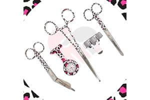 NOVAEX Krankenschwester Starter Pack "Pink Panther" - 5-teilig - Verbandschere - Krankenschwester Schere Set - Schere Krankenschwester - Erste-Hilfe-Schere - medizinische Schere - Krankenschwester