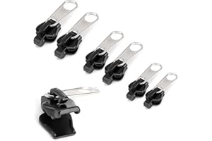 OWNFEEL 6 Pcs Fix Zip Puller, Zipper Repair Kit Pull Rescue Repair Clip Backpack Fastener Instant Fixing Set With Metal Slide, Universal Extension Pulls Removable Replacement Pack for Clothing