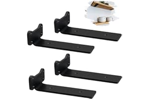 MLOQI 4 Soporte Estanteria Pared, Soporte Balda Flotante, Escuadras Para Estanterias, Escuadras Metalicas, 0,5 cm de Espesor, Soporte Baldas Pared Industrial 20 cm