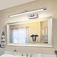 HUA QIANG WANG 24 Inch LED Mirror Front Light Bathroom Vanity Light, 15W Bathroom Lights Fixture Over Mirror, 3-Color Indoor Lighting Wall Sconce Bedside Reading Lamp (Chrome)